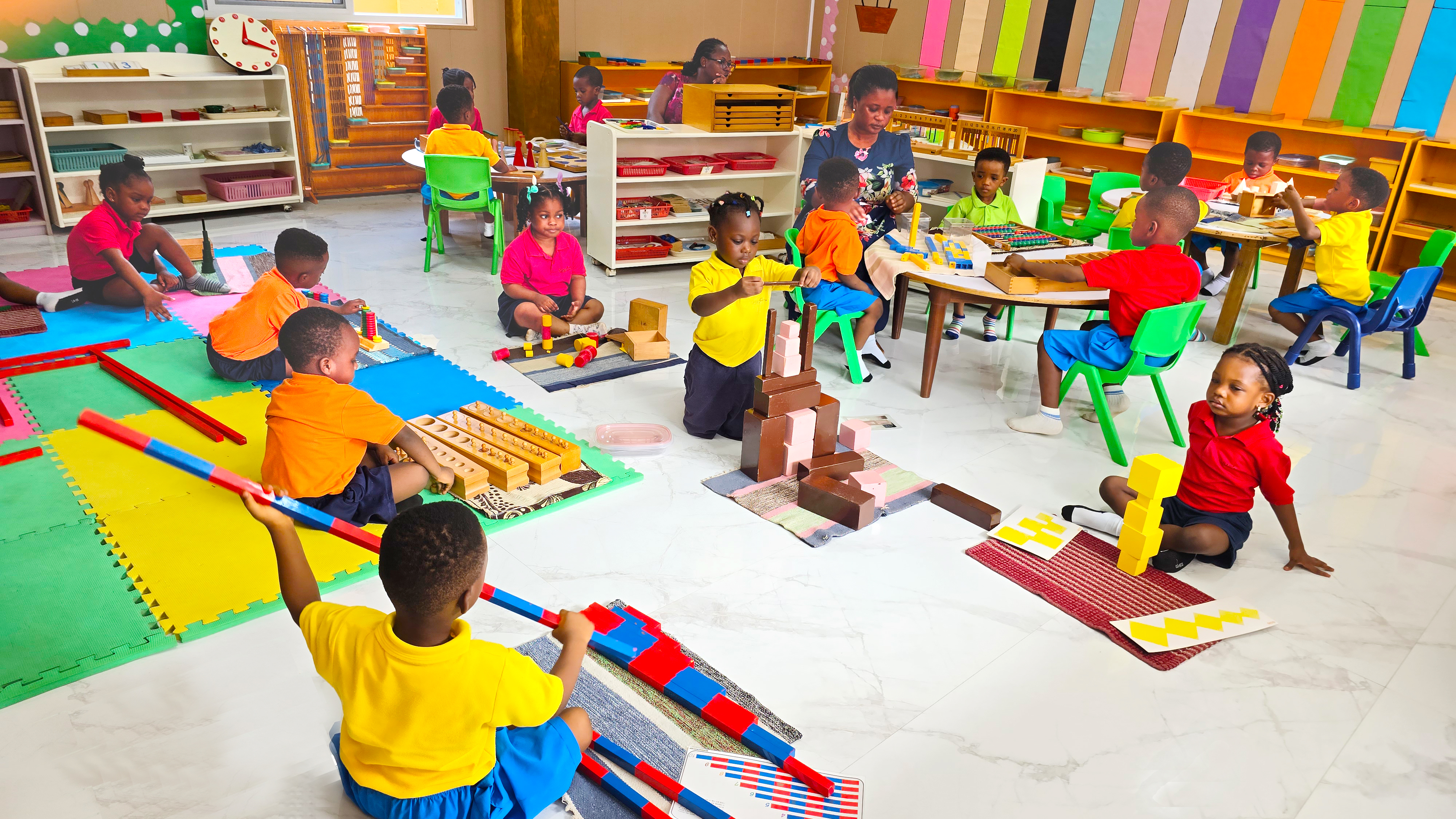 GIU students learning by doing in the Montessori classroom